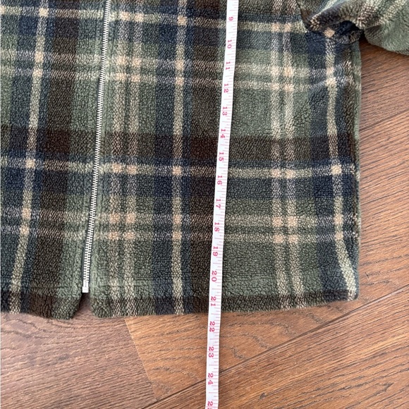 Vintage Fleece Plaid Zip Up Cropped Coat - Picture 9 of 10